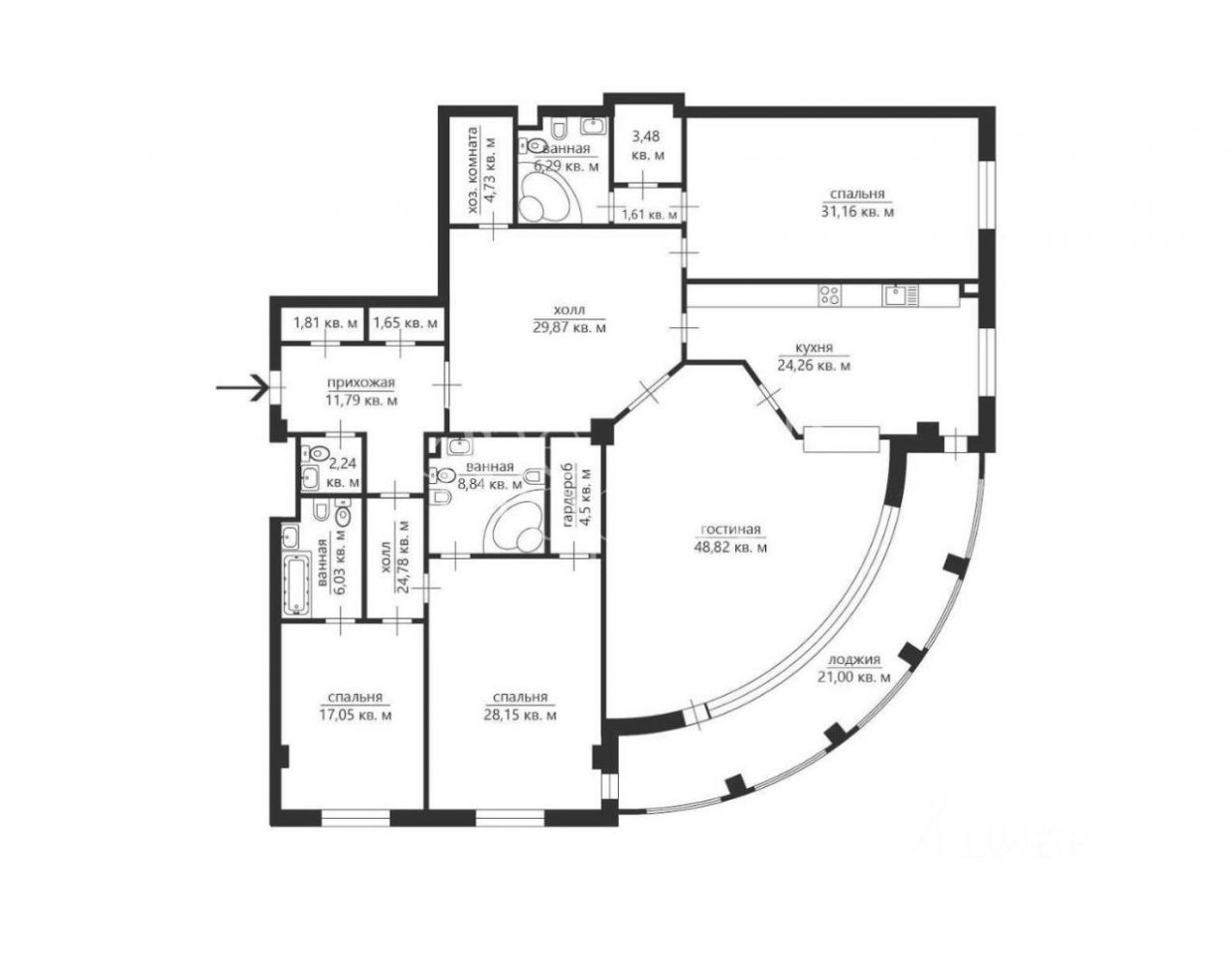 Фото 5 Парк Палас -  5-к Квартира 245.9 м²
