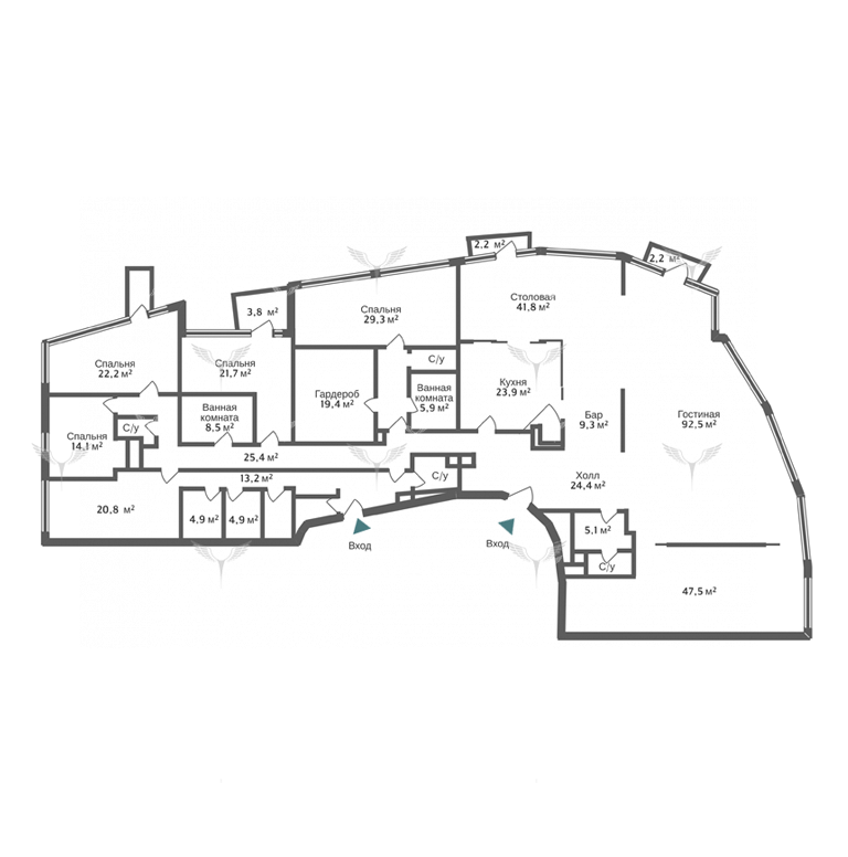Фото 3 Клубный дом «Брюсов 19» -  5-к Квартира 457.5 м²